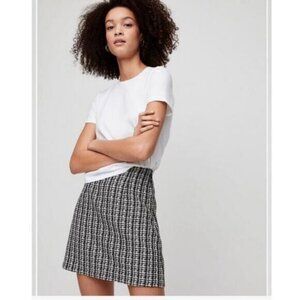 Aritzia Babaton Bryn High Waisted Tweed Mini Skirt In Black Espace Womens Size 4